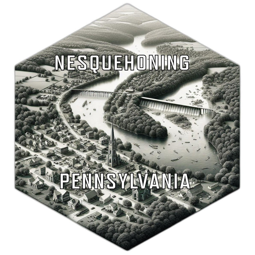 Nesquehoning Pennsylvania Souvenir Travel Destination Die Cut Hexagon Fridge Magnet Image 1