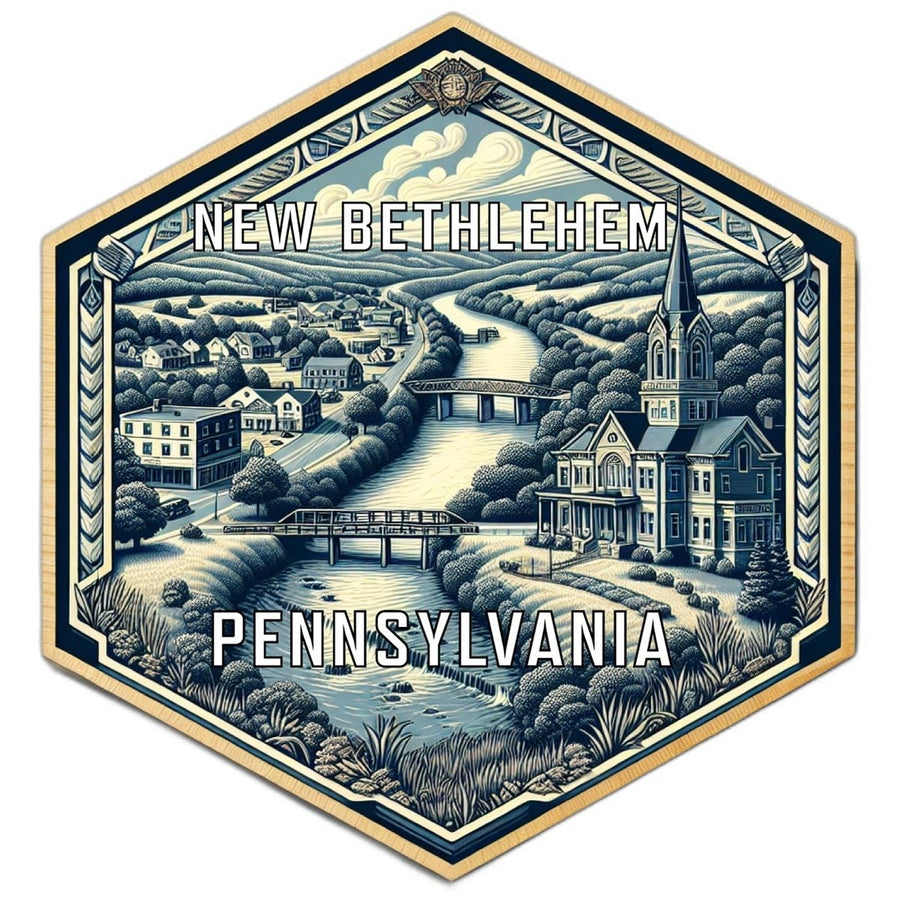 Bethlehem Pennsylvania Souvenir Travel Destination Die Cut Hexagon Fridge Magnet Image 1