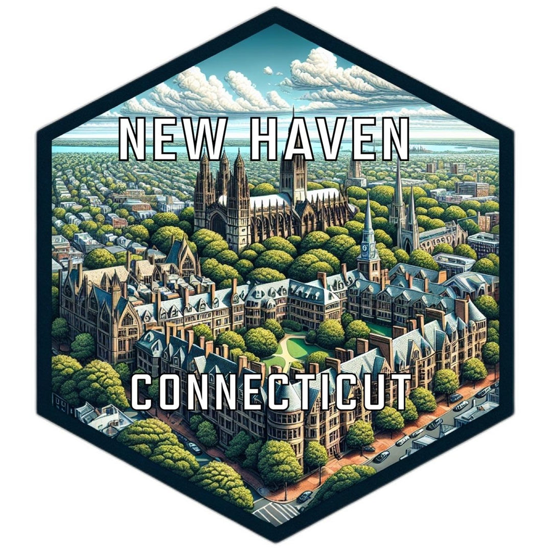 Haven Connecticut Souvenir Travel Destination Die Cut Hexagon Fridge Magnet Image 1