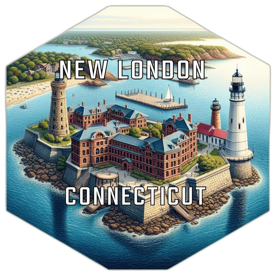 London Connecticut Souvenir Travel Destination Die Cut Hexagon Fridge Magnet Image 1