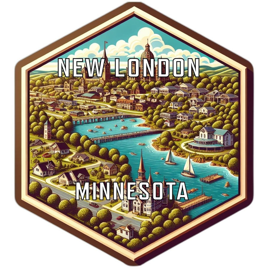 London Minnesota Souvenir Travel Destination Die Cut Hexagon Fridge Magnet Image 1