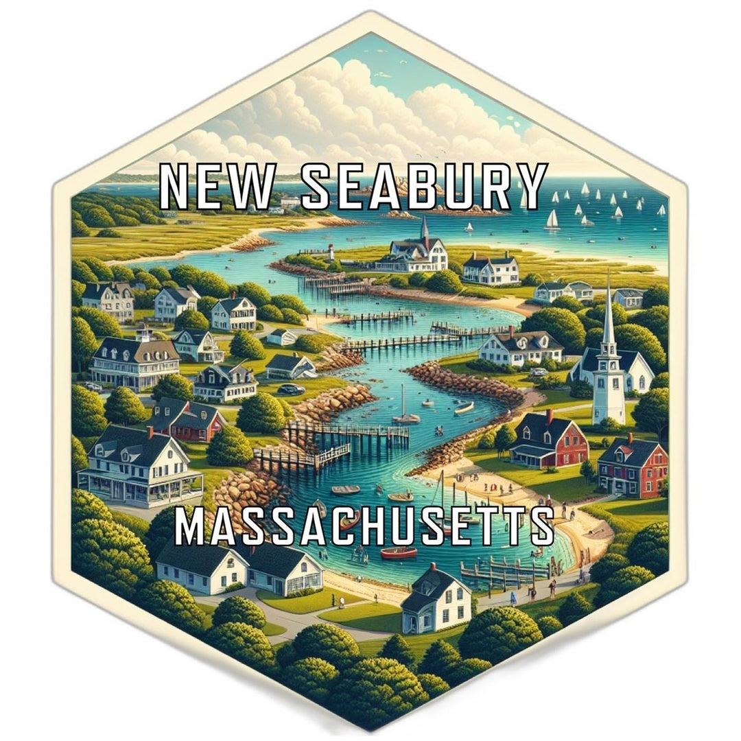 Seabury Massachusetts Souvenir Travel Destination Die Cut Hexagon Fridge Magnet Image 1