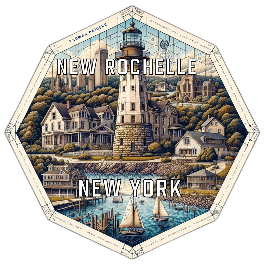 Rochelle York Souvenir Travel Destination Die Cut Hexagon Fridge Magnet Image 1