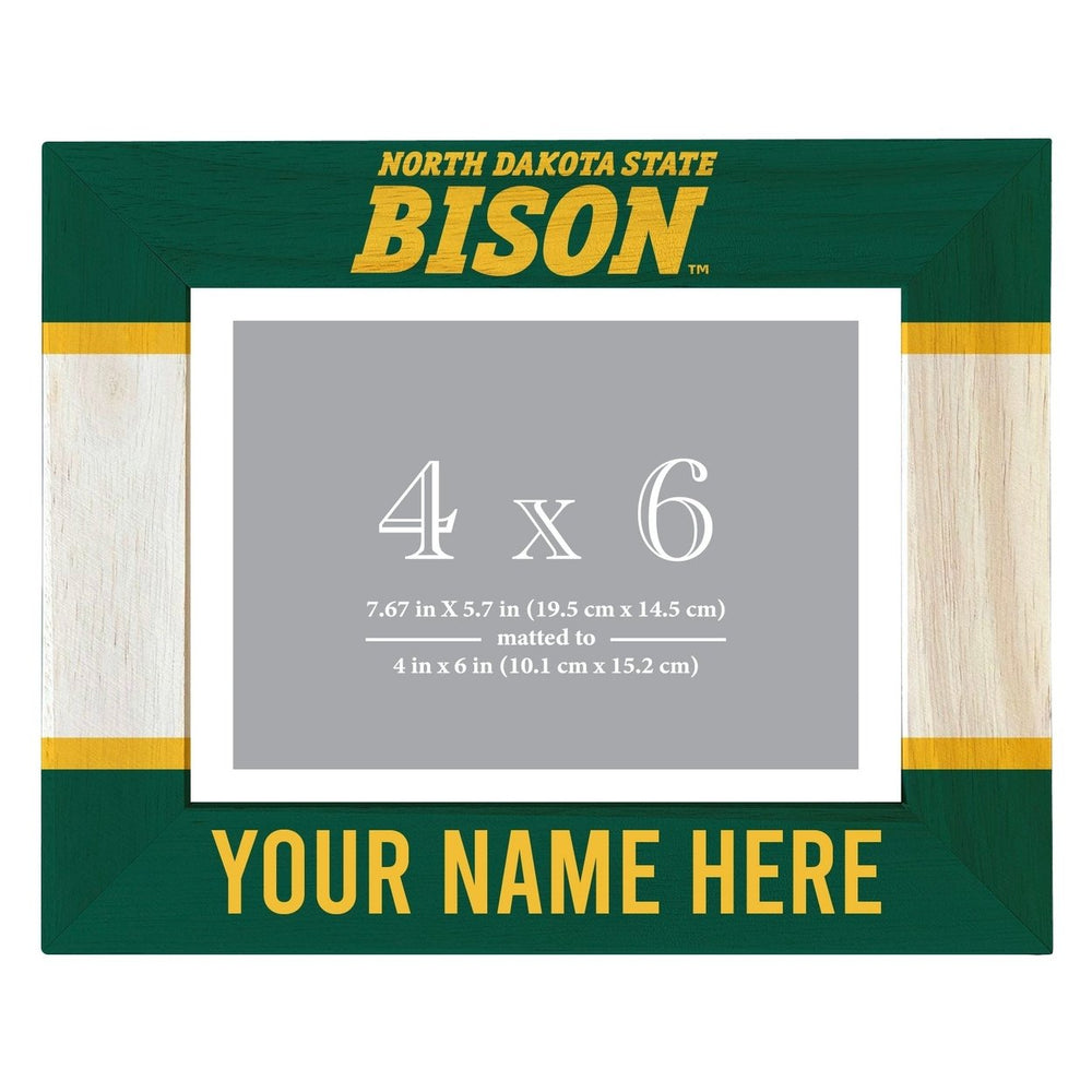 North Dakota State Bison Customizable Wooden Photo Frame Matted 4"x 6" Officially Licensed Collegiate Product Image 2