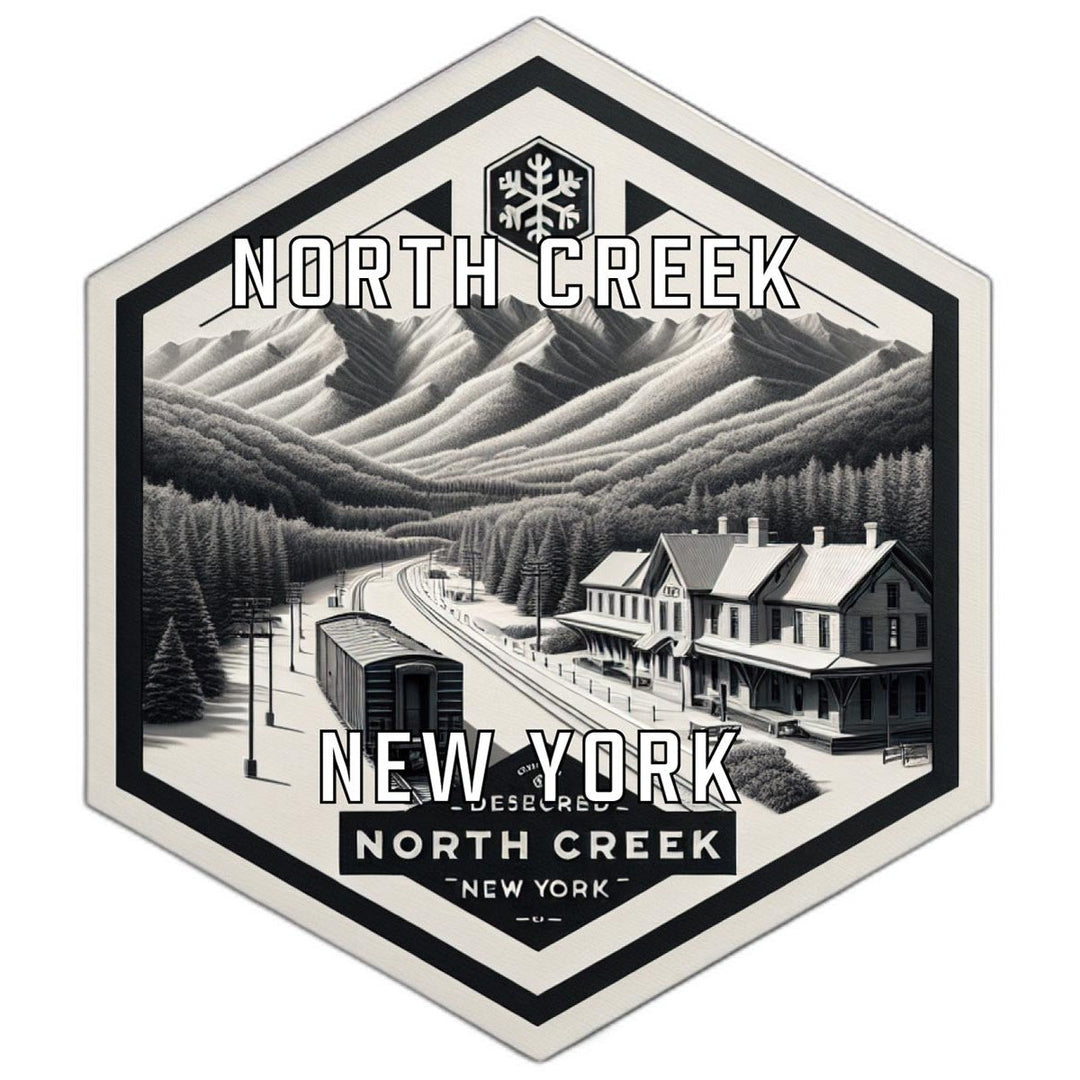 North Creek York Souvenir Travel Destination Die Cut Hexagon Fridge Magnet Image 1