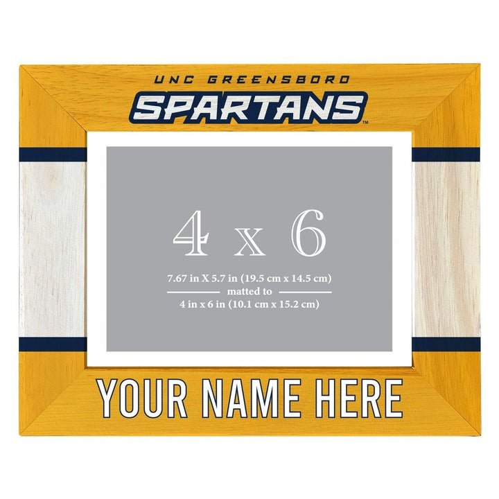 North Carolina Greensboro Spartans Customizable Wooden Photo Frame Matted 4"x 6" Officially Licensed Collegiate Product Image 1