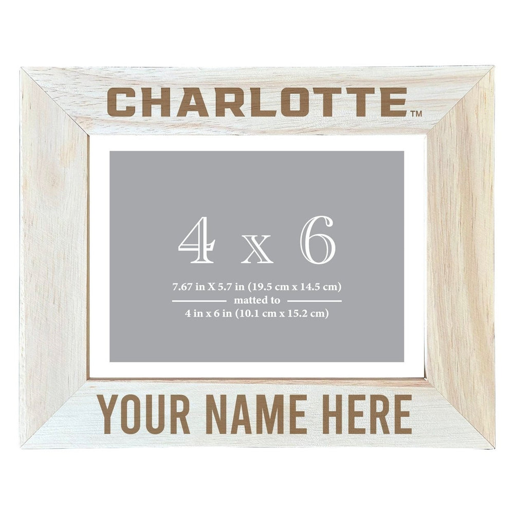 North Carolina Charlotte Forty-Niners Customizable Wooden Photo Frame Matted 4"x 6" Officially Licensed Collegiate Image 2