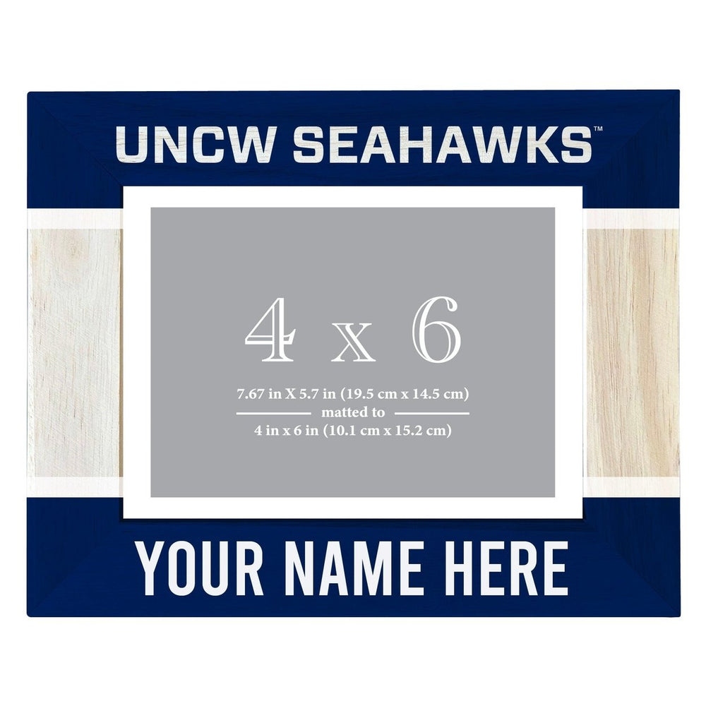 North Carolina Wilmington Seahawks Customizable Wooden Photo Frame Matted 4"x 6" Officially Licensed Collegiate Product Image 2