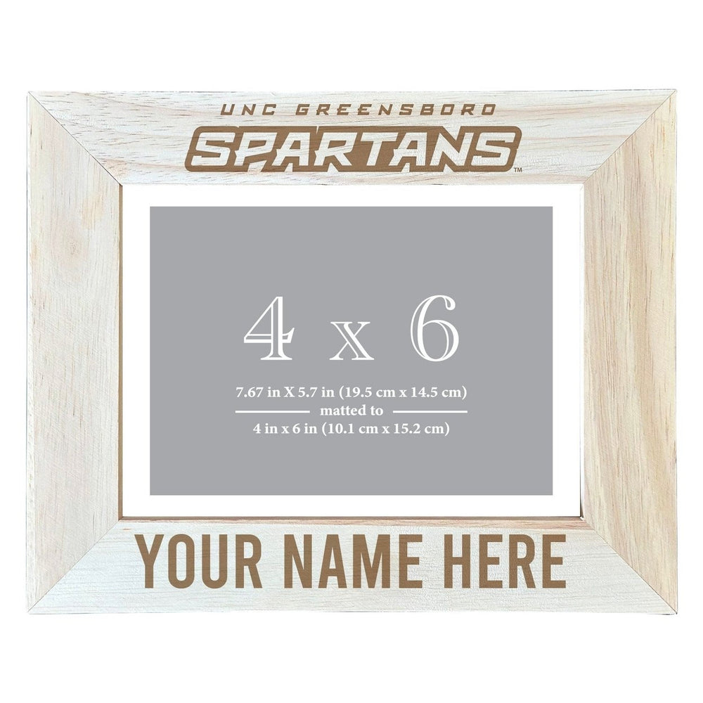 North Carolina Greensboro Spartans Customizable Wooden Photo Frame Matted 4"x 6" Officially Licensed Collegiate Product Image 2