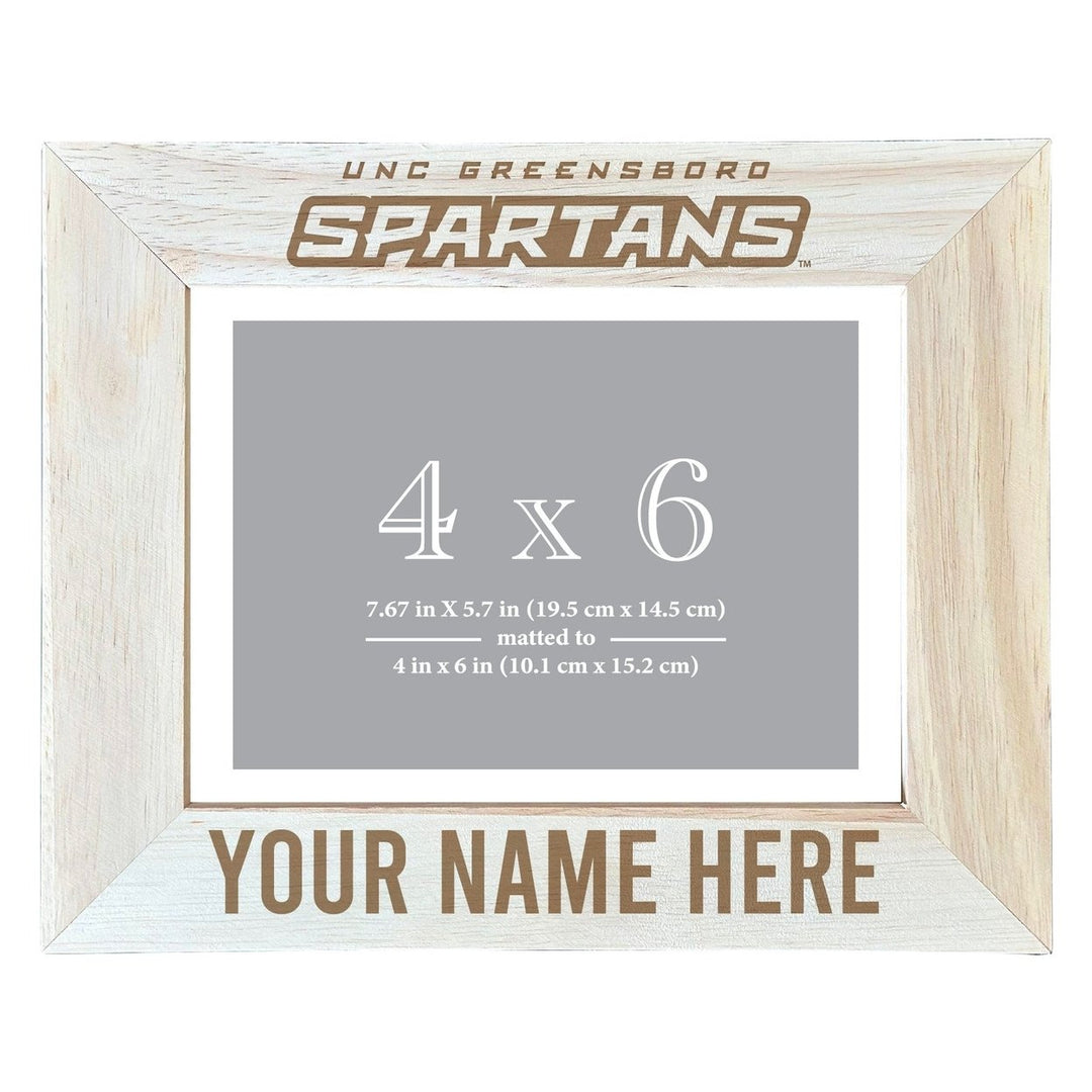 North Carolina Greensboro Spartans Customizable Wooden Photo Frame Matted 4"x 6" Officially Licensed Collegiate Product Image 2