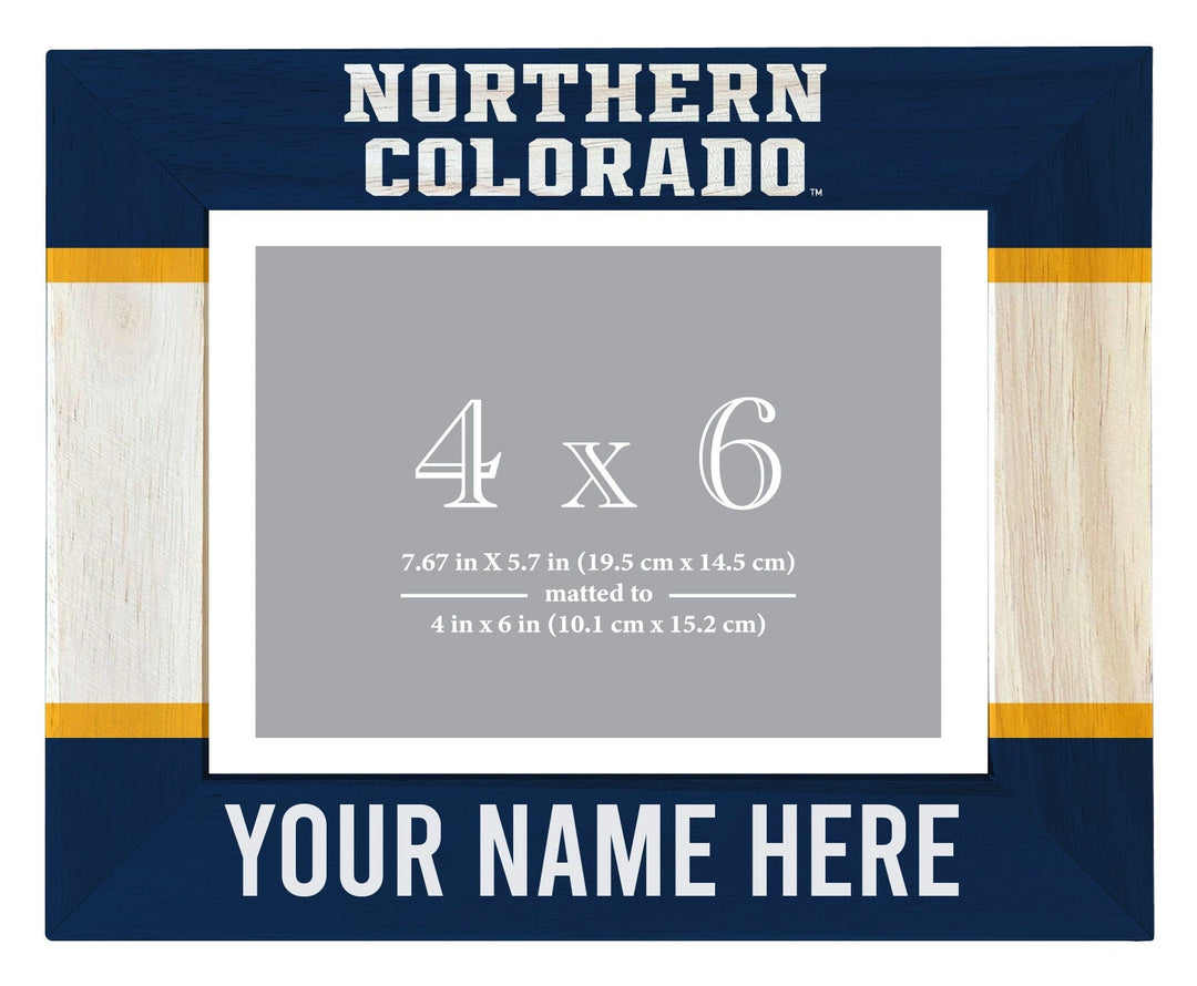 Northern Colorado Bears Customizable Wooden Photo Frame Matted 4"x 6" Officially Licensed Collegiate Product Image 1