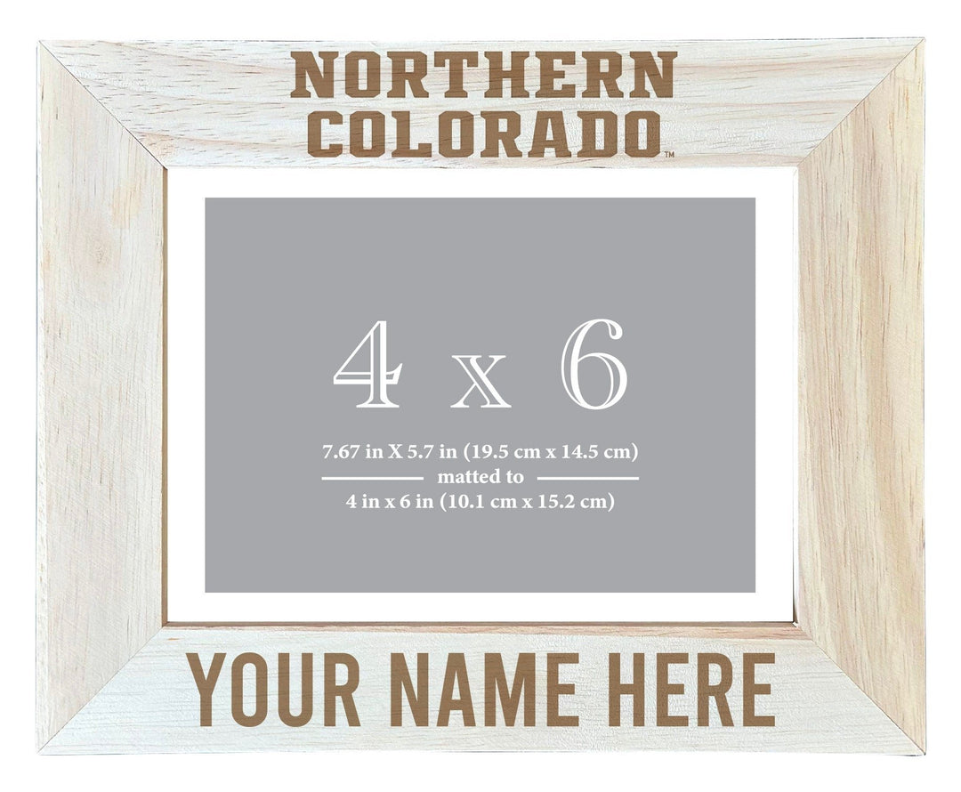 Northern Colorado Bears Customizable Wooden Photo Frame Matted 4"x 6" Officially Licensed Collegiate Product Image 2