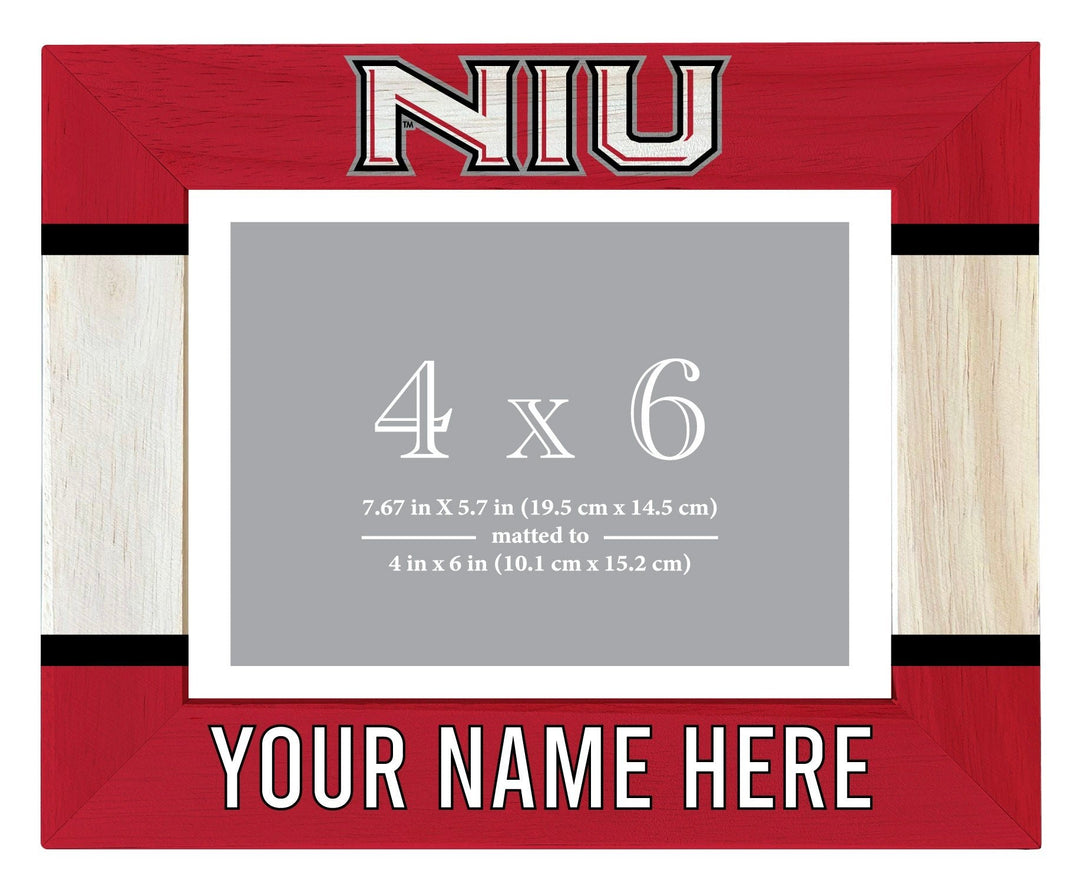 Northern Illinois Huskies Customizable Wooden Photo Frame Matted 4"x 6" Officially Licensed Collegiate Product Image 2