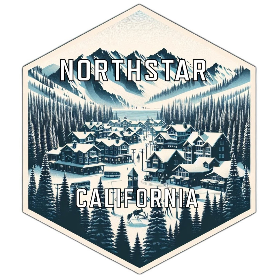 Northstar California Souvenir Travel Destination Die Cut Hexagon Fridge Magnet Image 1