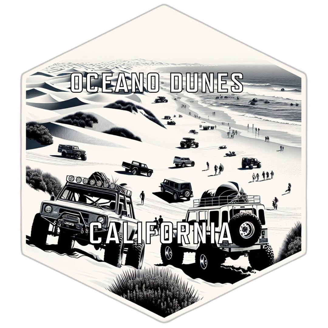 Oceano Dunes California Souvenir Travel Destination Die Cut Hexagon Fridge Magnet Image 1