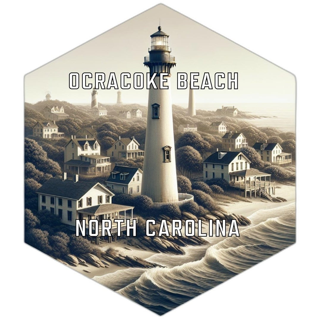 Ocracoke Beach North Carolina Souvenir Travel Destination Die Cut Hexagon Fridge Magnet Image 1