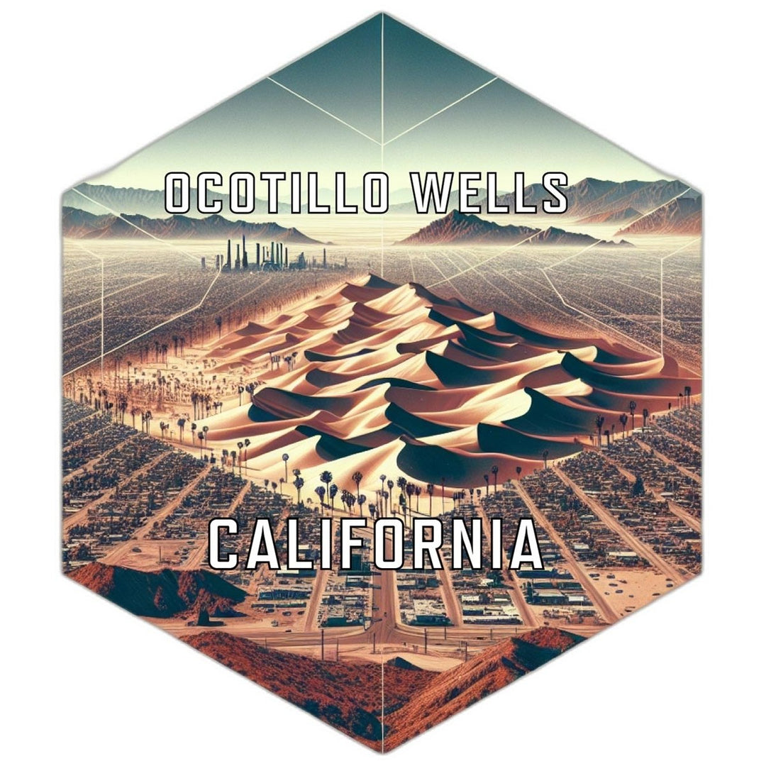 Ocotillo Wells California Souvenir Travel Destination Die Cut Hexagon Fridge Magnet Image 1