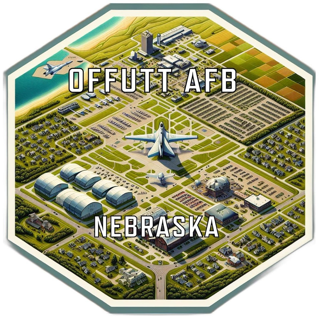 Offutt Afb Nebraska Souvenir Travel Destination Die Cut Hexagon Fridge Magnet Image 1