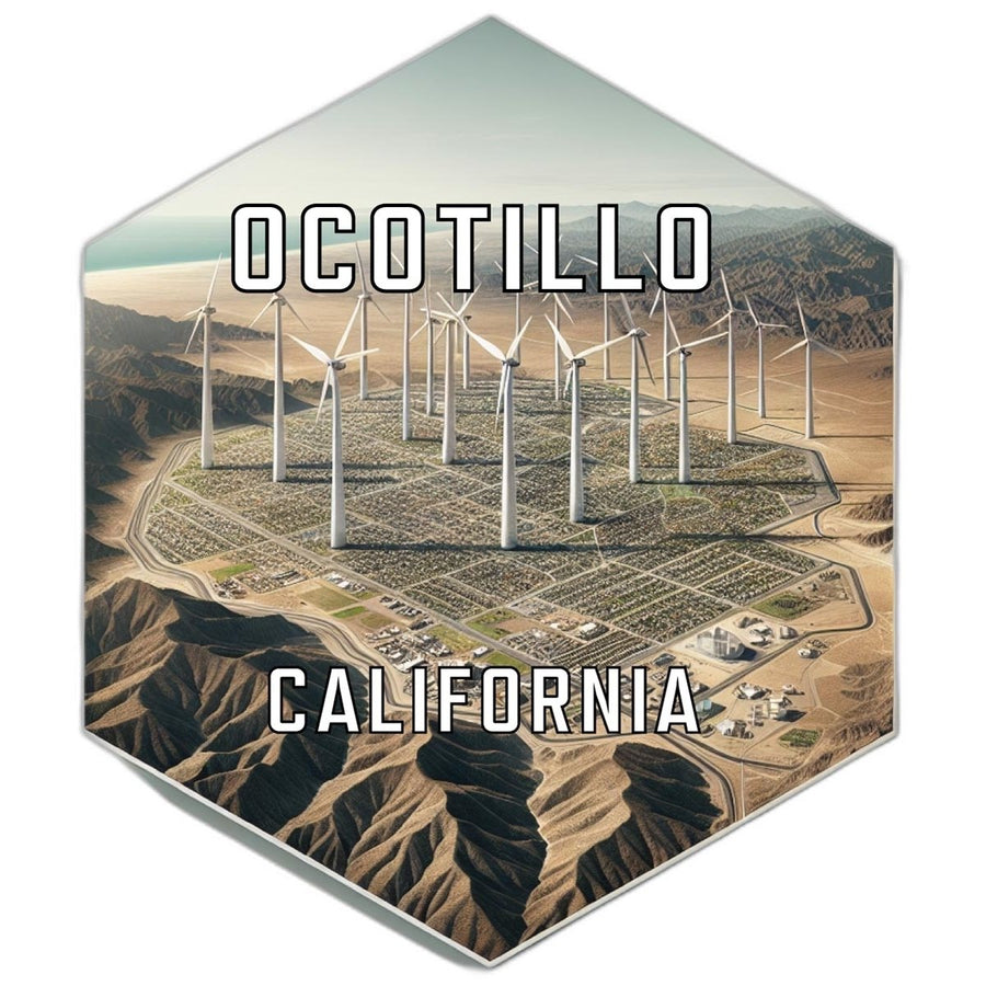 Ocotillo California Souvenir Travel Destination Die Cut Hexagon Fridge Magnet Image 1