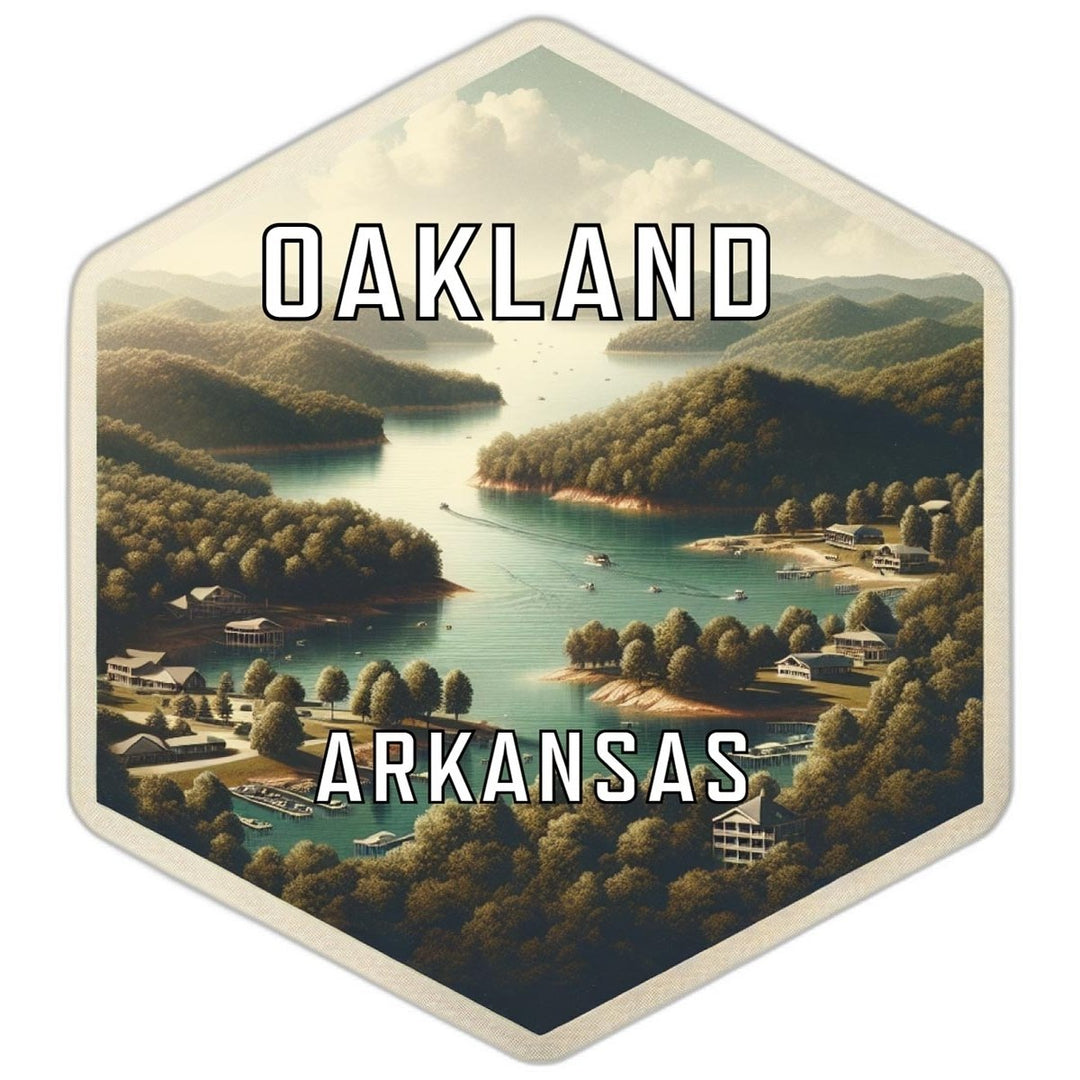 Oakland Arkansas Souvenir Travel Destination Die Cut Hexagon Fridge Magnet Image 1