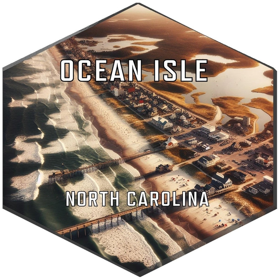 Ocean Isle North Carolina Souvenir Travel Destination Die Cut Hexagon Fridge Magnet Image 1