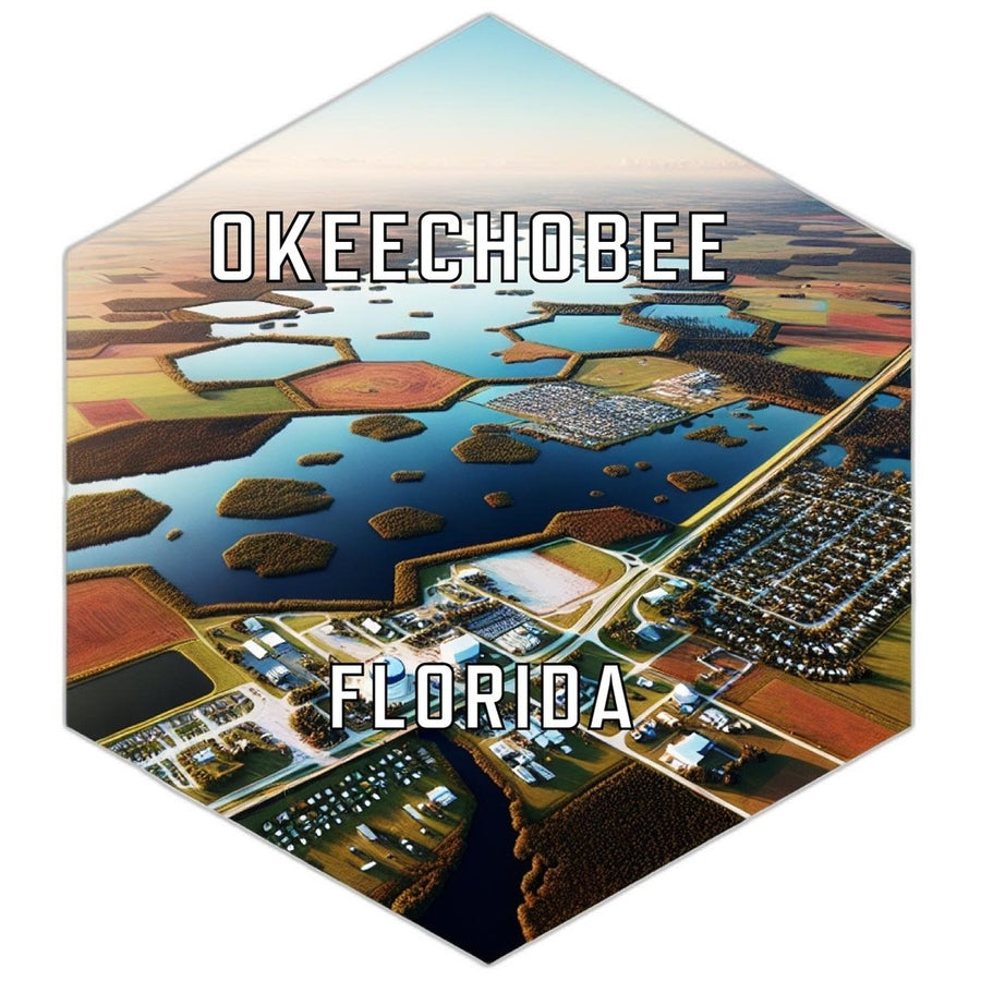 Okeechobee Florida Souvenir Travel Destination Die Cut Hexagon Fridge Magnet Image 1