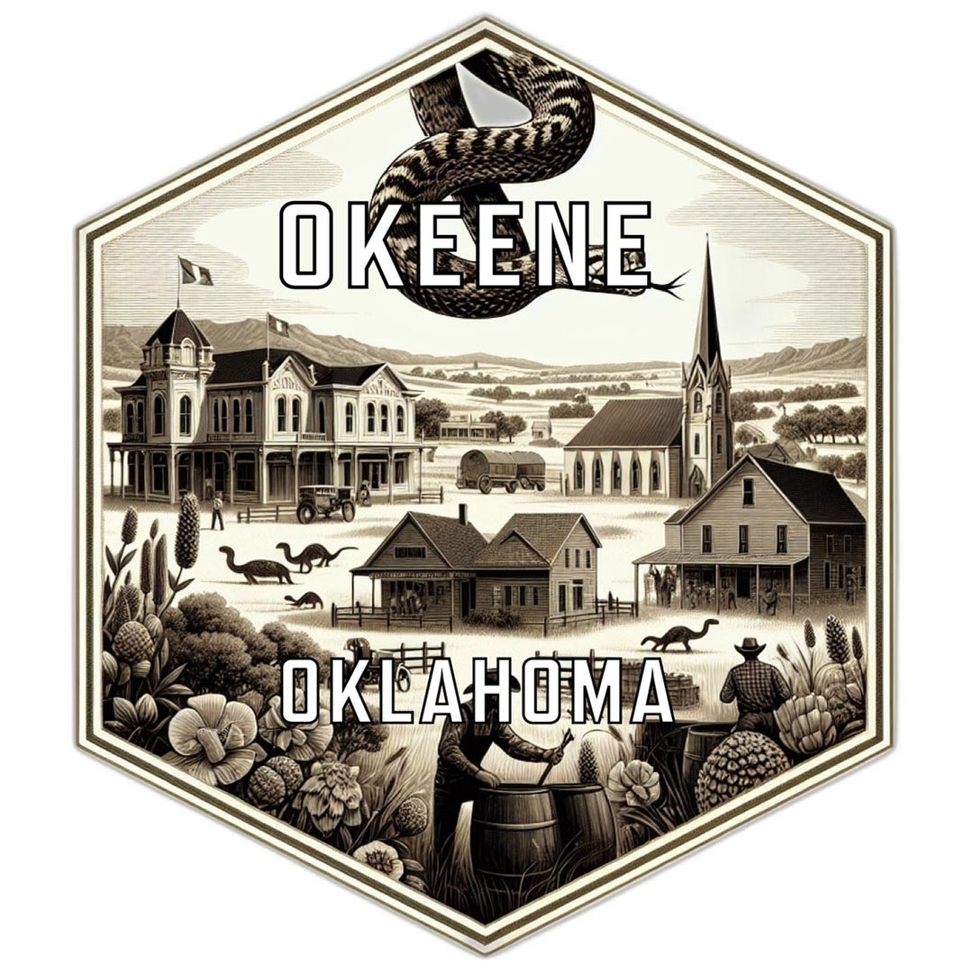 Okeene Oklahoma Souvenir Travel Destination Die Cut Hexagon Fridge Magnet Image 1