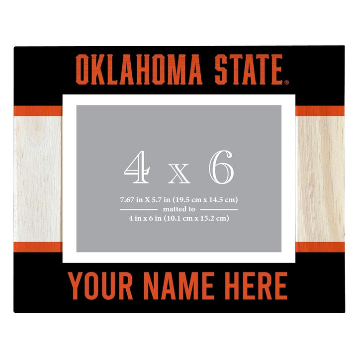 Oklahoma State Cowboys Customizable Wooden Photo Frame Matted 4"x 6" Officially Licensed Collegiate Product Image 1