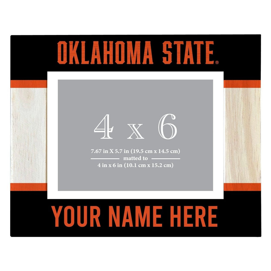 Oklahoma State Cowboys Customizable Wooden Photo Frame Matted 4"x 6" Officially Licensed Collegiate Product Image 1