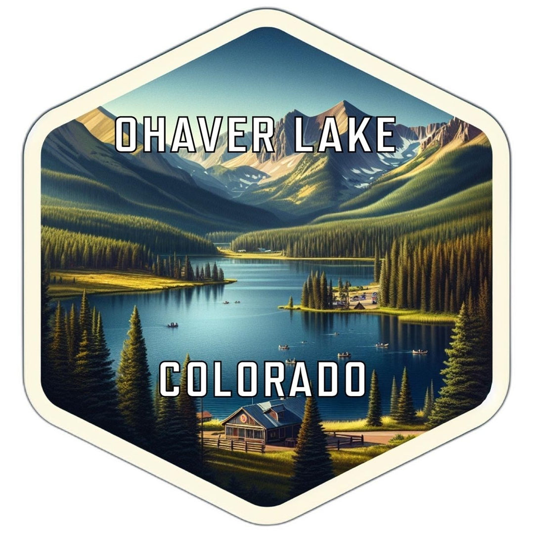 Ohaver Lake Colorado Souvenir Travel Destination Die Cut Hexagon Fridge Magnet Image 1