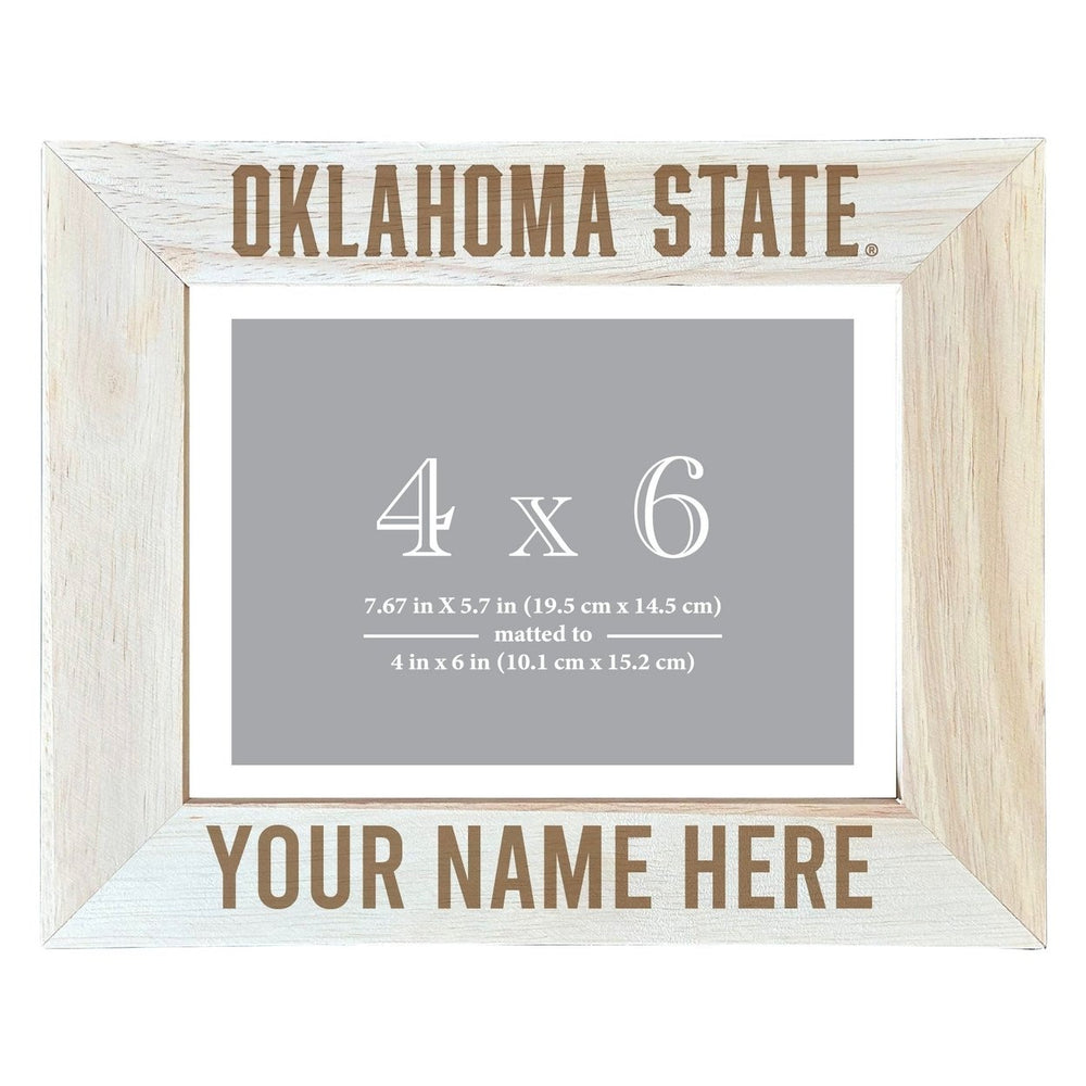 Oklahoma State Cowboys Customizable Wooden Photo Frame Matted 4"x 6" Officially Licensed Collegiate Product Image 2