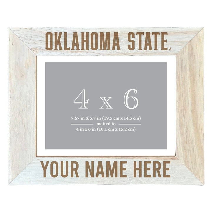 Oklahoma State Cowboys Customizable Wooden Photo Frame Matted 4"x 6" Officially Licensed Collegiate Product Image 1