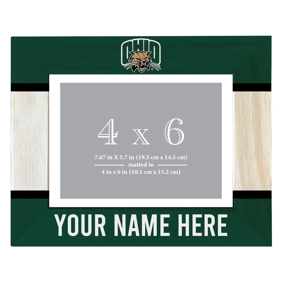 Ohio University Customizable Wooden Photo Frame Matted 4"x 6" Officially Licensed Collegiate Product Image 1