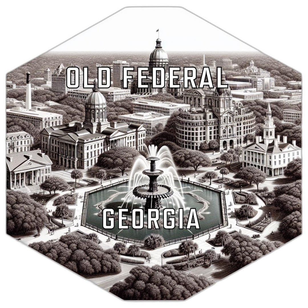 Old Federal Georgia Souvenir Travel Destination Die Cut Hexagon Fridge Magnet Image 1