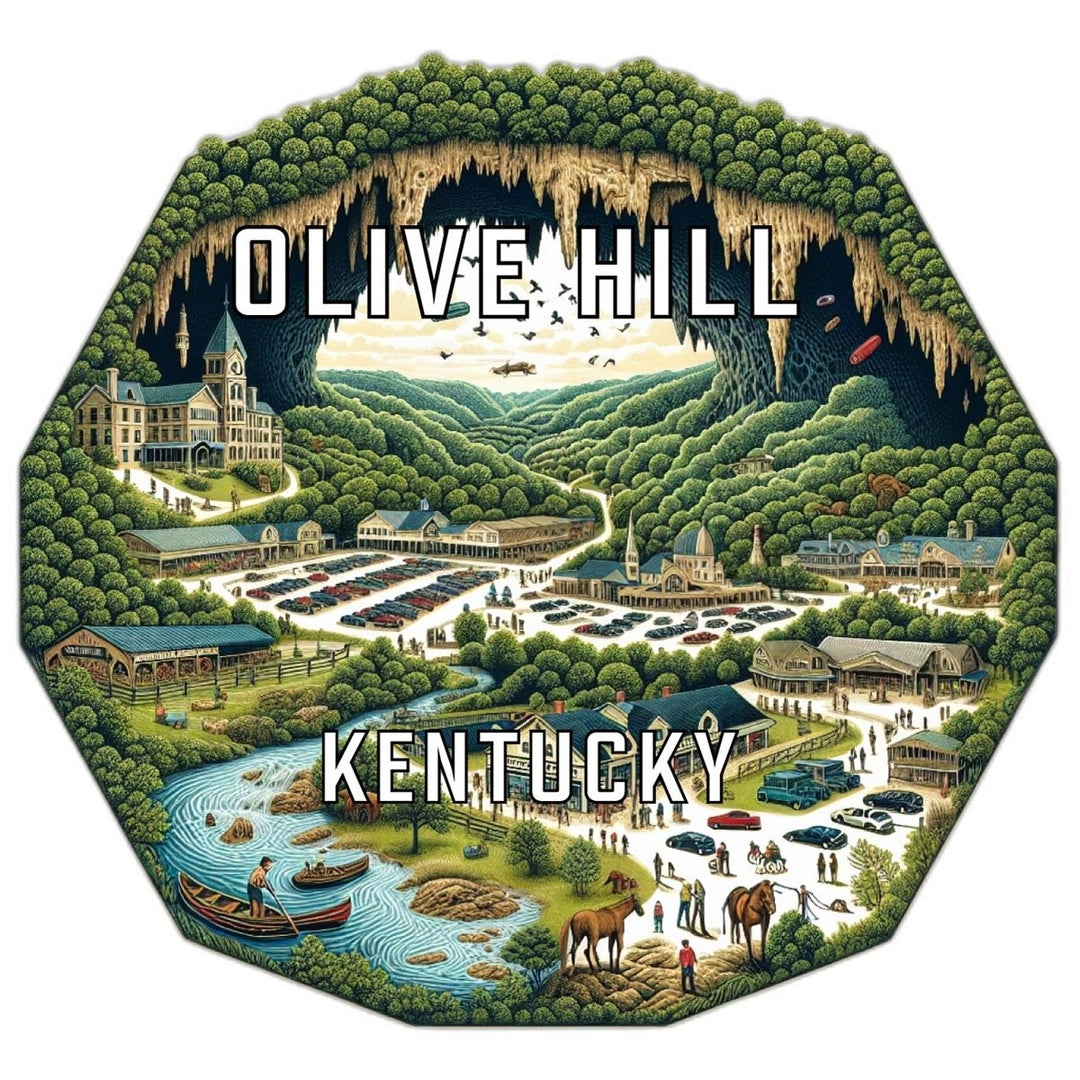 Olive Hill Kentucky Souvenir Travel Destination Die Cut Hexagon Fridge Magnet Image 1