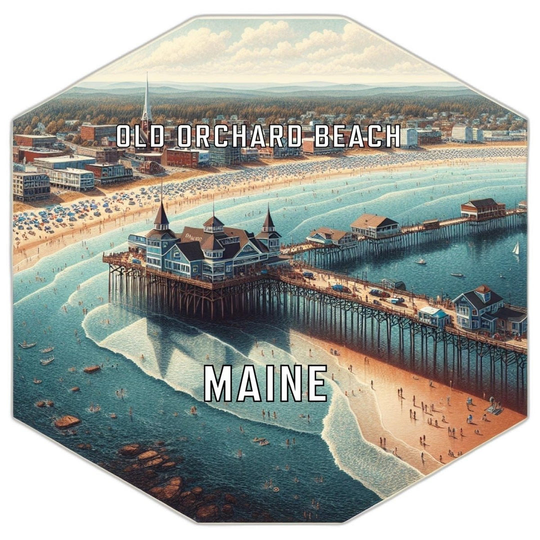 Old Orchard Beach Maine Souvenir Travel Destination Die Cut Hexagon Fridge Magnet Image 1