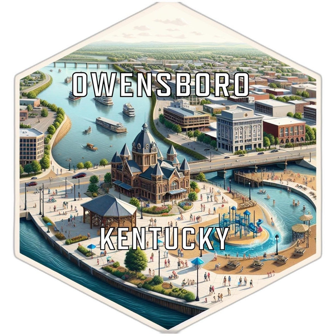 Owensboro Kentucky Souvenir Travel Destination Die Cut Hexagon Fridge Magnet Image 1