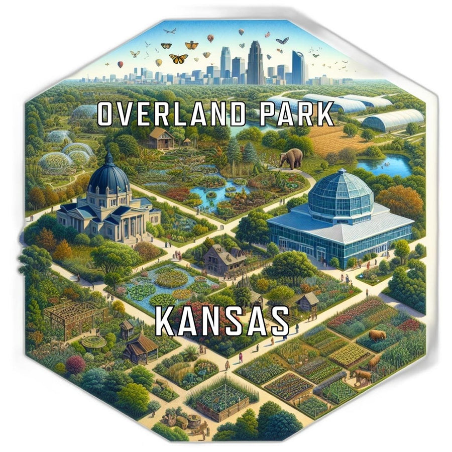 Overland Park Kansas Souvenir Travel Destination Die Cut Hexagon Fridge Magnet Image 1