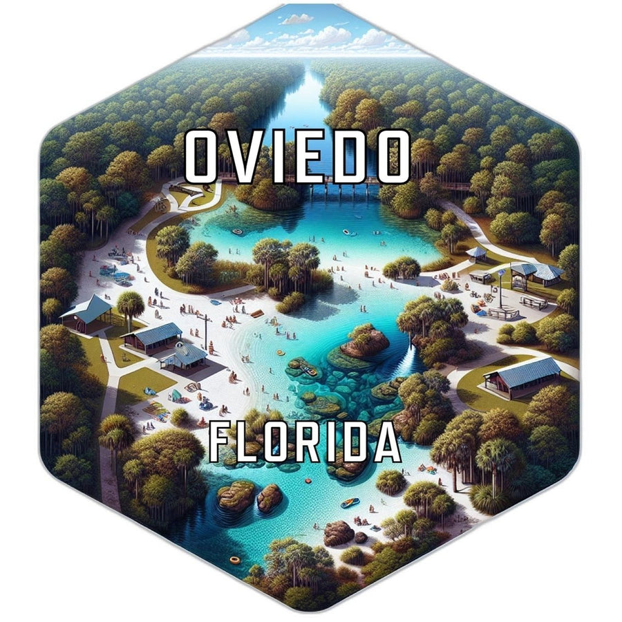 Oviedo Florida Souvenir Travel Destination Die Cut Hexagon Fridge Magnet Image 1