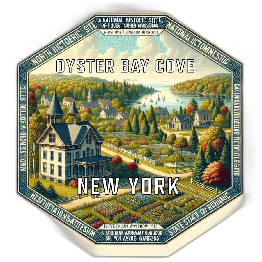 Oyster Bay Cove York Souvenir Travel Destination Die Cut Hexagon Fridge Magnet Image 1