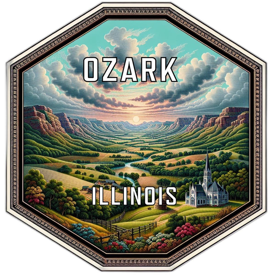 Ozark Illinois Souvenir Travel Destination Die Cut Hexagon Fridge Magnet Image 1