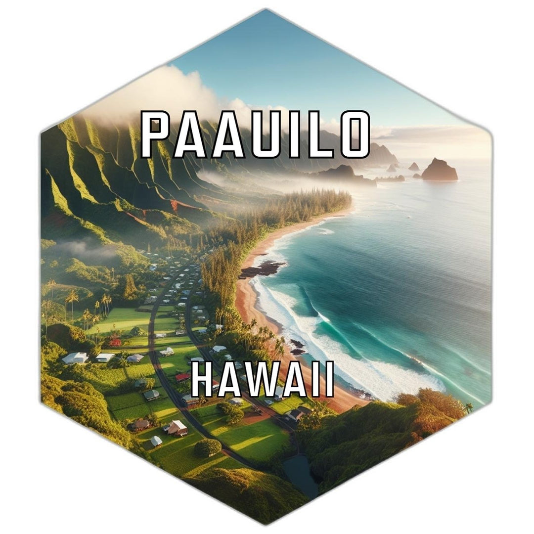 Paauilo Hawaii Souvenir Travel Destination Die Cut Hexagon Fridge Magnet Image 1