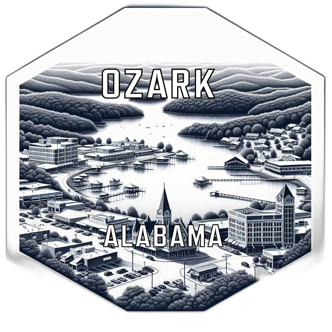 Ozark Alabama Souvenir Travel Destination Die Cut Hexagon Fridge Magnet Image 1