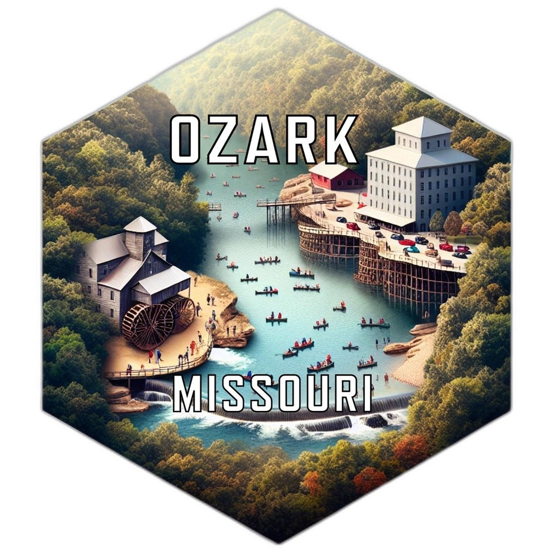 Ozark Missouri Souvenir Travel Destination Die Cut Hexagon Fridge Magnet Image 1