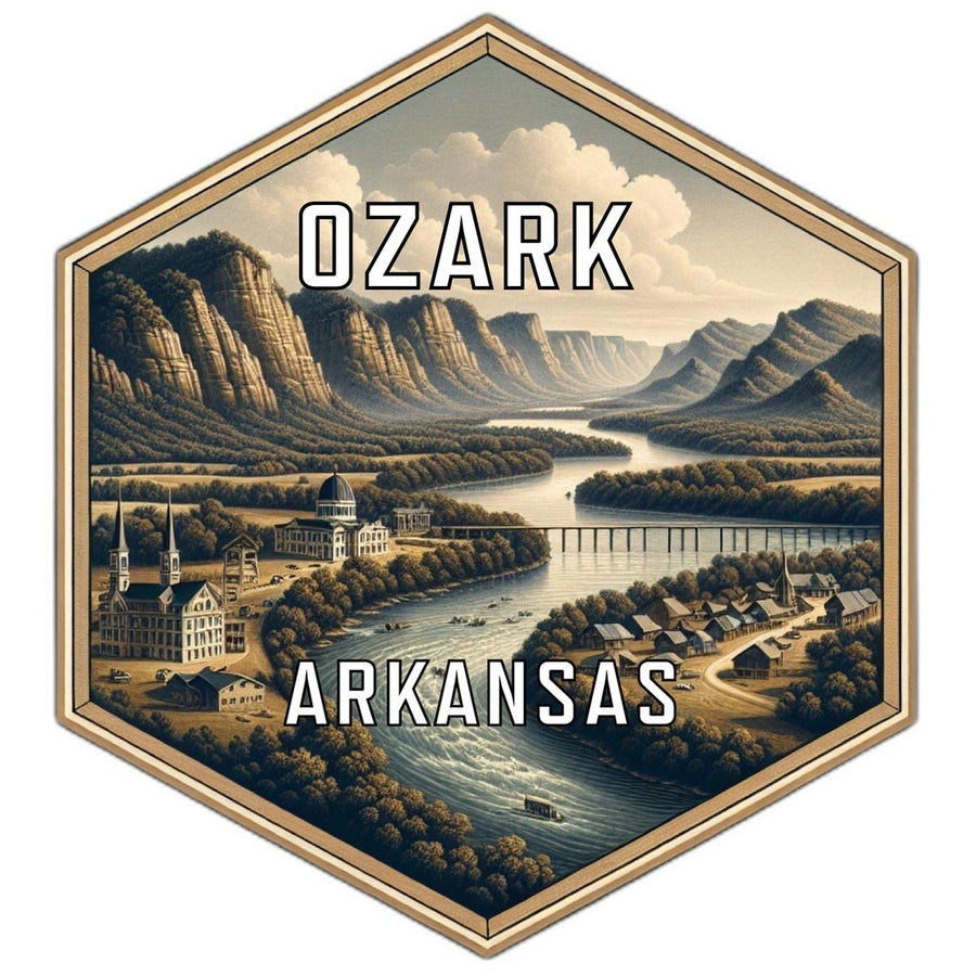 Ozark Arkansas Souvenir Travel Destination Die Cut Hexagon Fridge Magnet Image 1