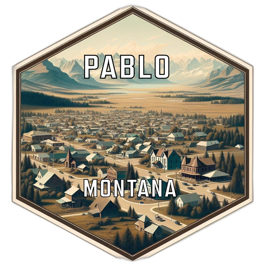 Pablo Montana Souvenir Travel Destination Die Cut Hexagon Fridge Magnet Image 1