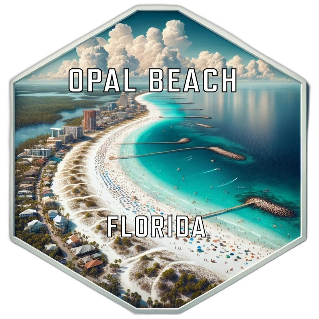 Opal Beach Florida Souvenir Travel Destination Die Cut Hexagon Fridge Magnet Image 1