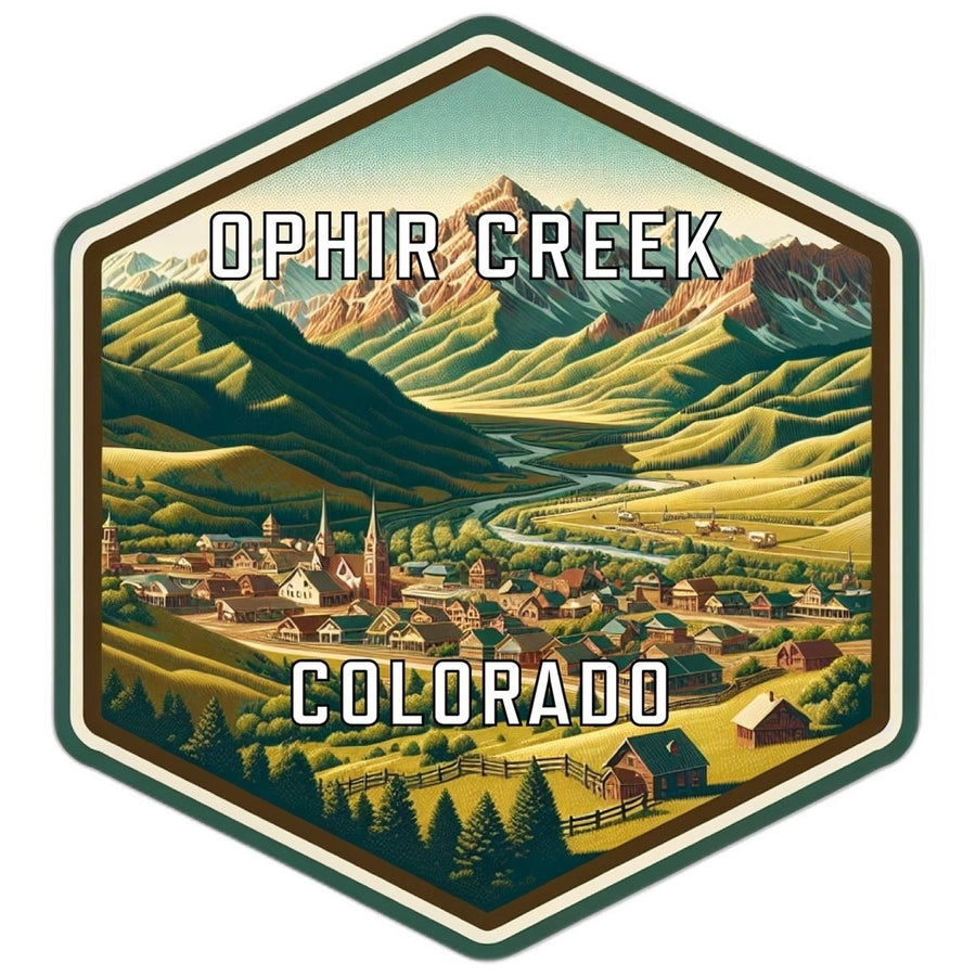 Ophir Creek Colorado Souvenir Travel Destination Die Cut Hexagon Fridge Magnet Image 1