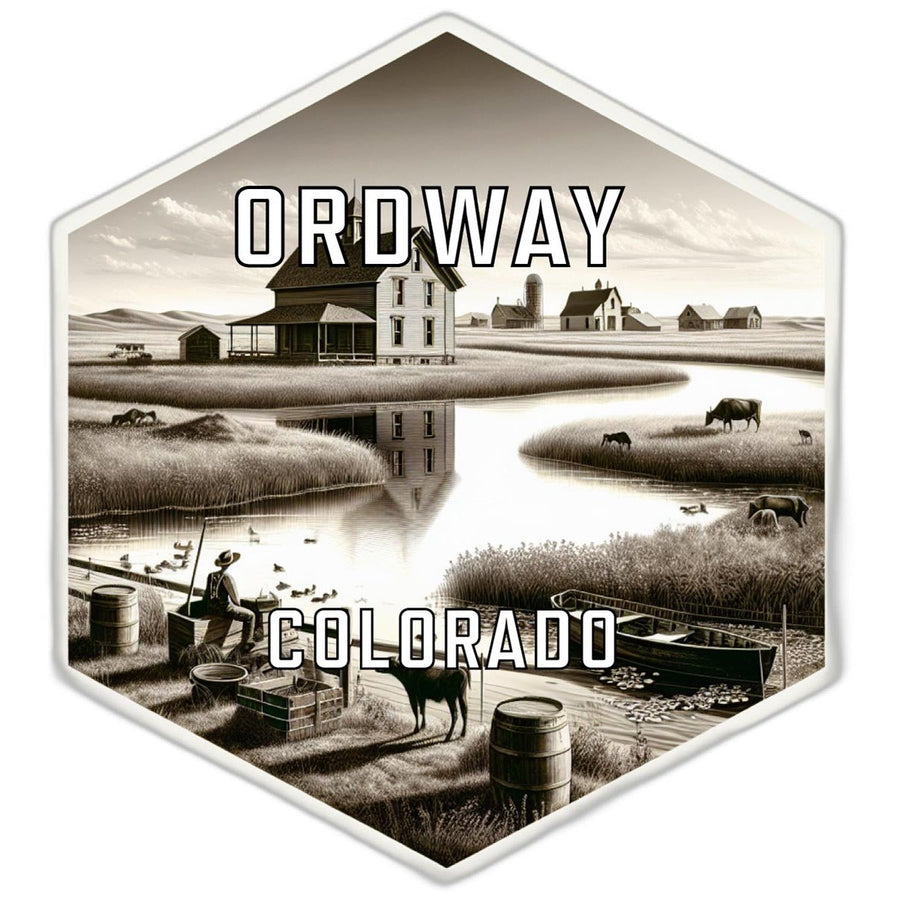 Ordway Colorado Souvenir Travel Destination Die Cut Hexagon Fridge Magnet Image 1