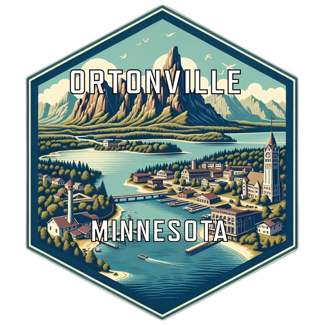 Ortonville Minnesota Souvenir Travel Destination Die Cut Hexagon Fridge Magnet Image 1